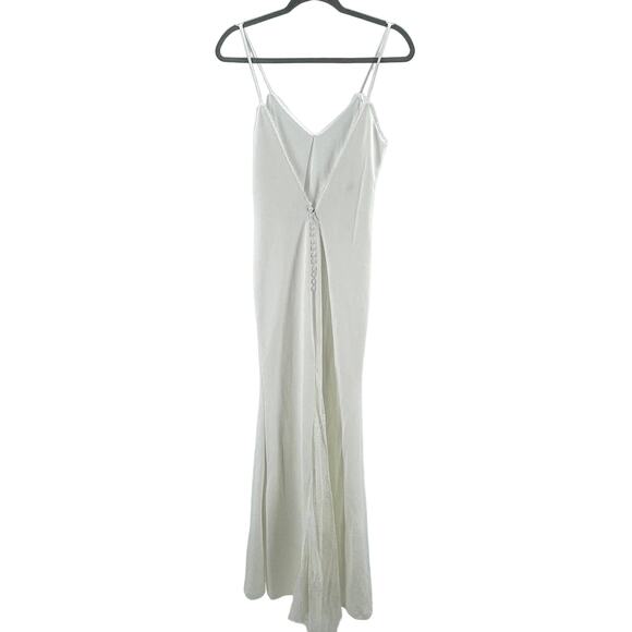 LULU'S Sz S Taliana White Lace Button Back Maxi Mermaid Wedding Dress NEW B169 - Picture 4 of 9